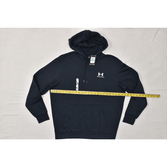 Under Armour Men's Loose UA Icon Fleece Hoodie Black Regular Size L Cotton NEW - Picture 3 of 8